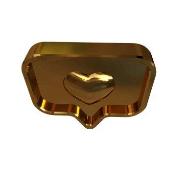 İçinde kalp olan 3D bildirim