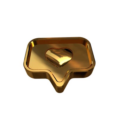 İçinde kalp olan 3D bildirim