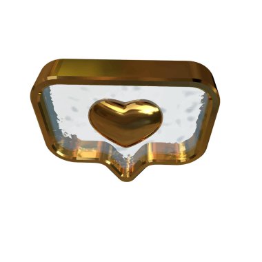 İçinde kalp olan 3D bildirim