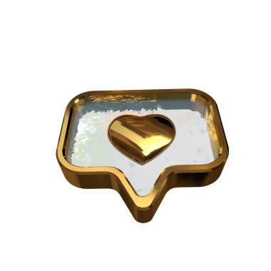 İçinde kalp olan 3D bildirim