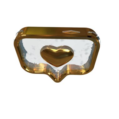 İçinde kalp olan 3D bildirim