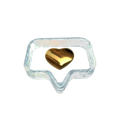 İçinde kalp olan 3D bildirim