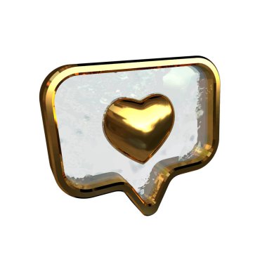 İçinde kalp olan 3D bildirim