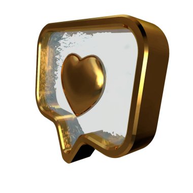 İçinde kalp olan 3D bildirim