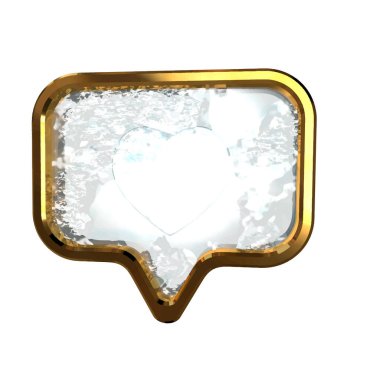 İçinde kalp olan 3D bildirim