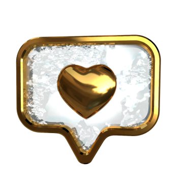 İçinde kalp olan 3D bildirim