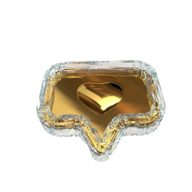 İçinde kalp olan 3D bildirim