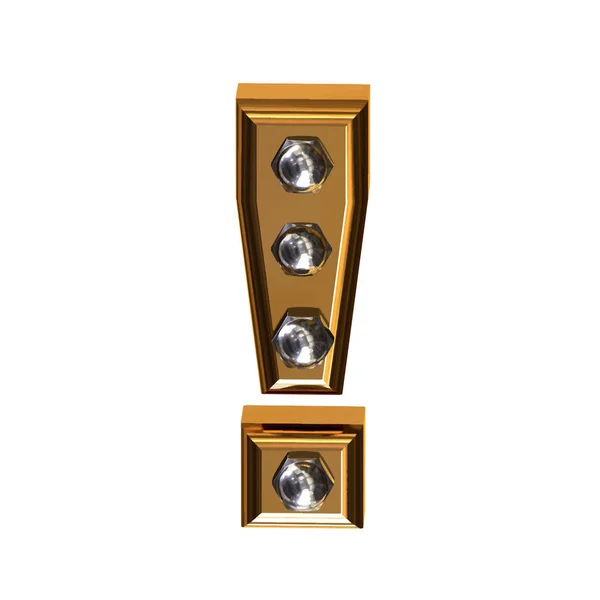 金属ボルト付きゴールド3Dシンボル — ストックベクタ