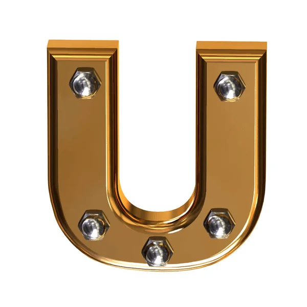 Złoty Symbol Metalowymi Śrubami Litera — Wektor stockowy