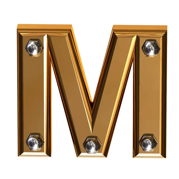 Goud Symbool Met Metalen Bouten Letter — Stockvector