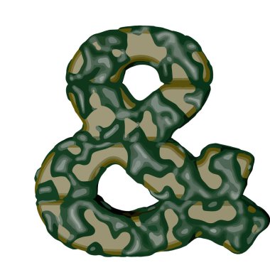 Yeşil kamuflajdan yapılmış 3D sembol