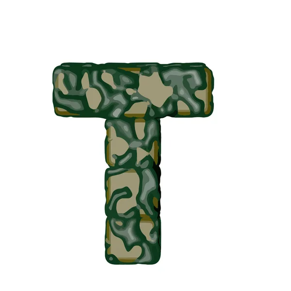 Symbool Gemaakt Van Groene Camouflage Letter — Stockvector