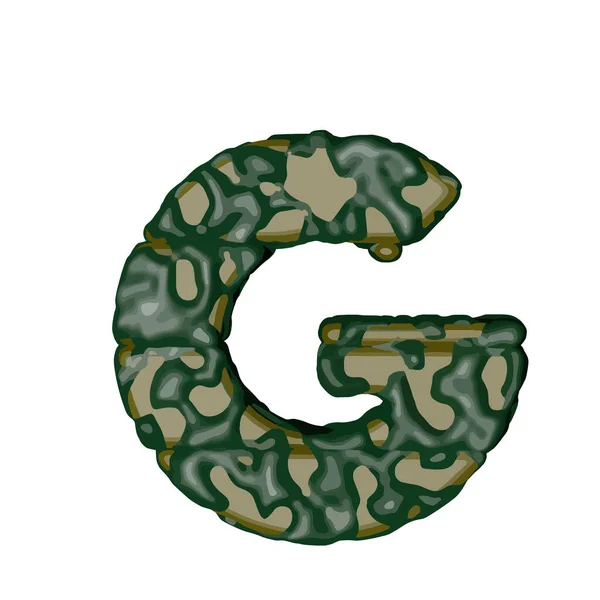 Símbolo Hecho Camuflaje Verde Letra — Vector de stock