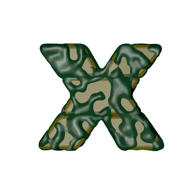 Symbol Wykonany Zielonego Kamuflażu Litera — Wektor stockowy