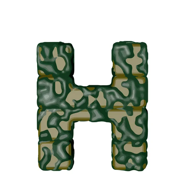 Symbol Made Green Camouflage Letter — Stock Vector