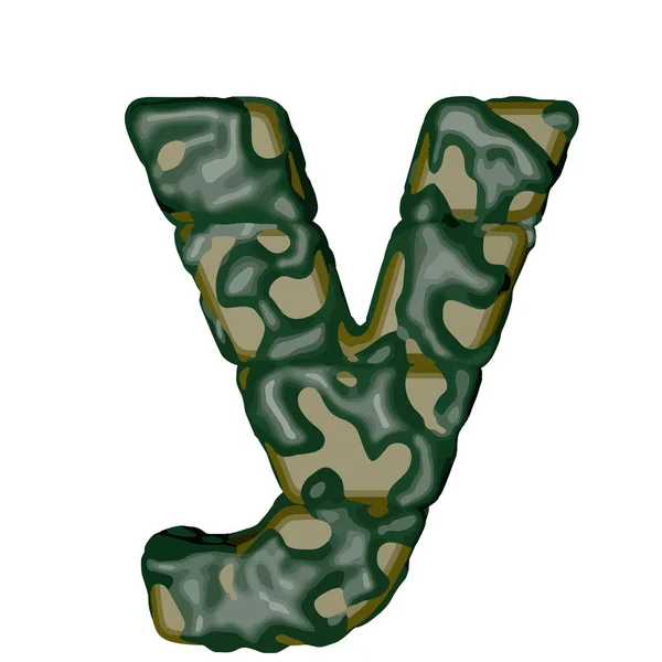 緑のカモフラージュで作られた3Dシンボル 手紙Y — ストックベクタ