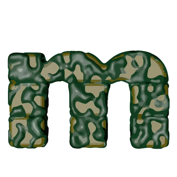 Symbol Made Green Camouflage Letter — Stock Vector