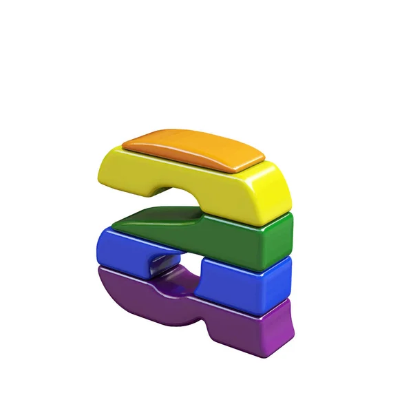 Lgbtの旗の色で作られた3Dシンボル 手紙A — ストックベクタ