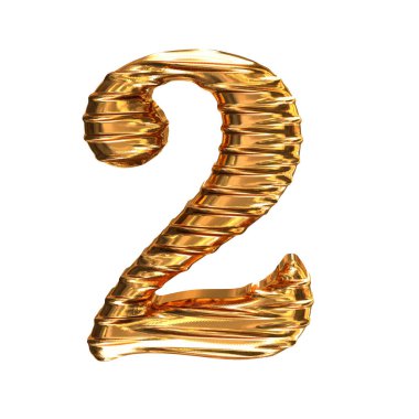 Flüt 3D altın yatay olarak 2 numara