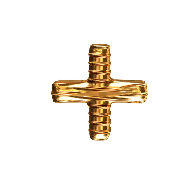 Смугастий Золотий Горизонтальний Символ — стоковий вектор