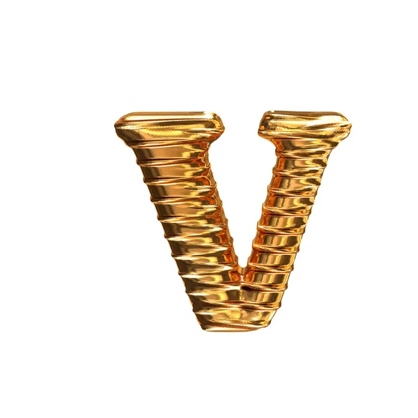 Fluted Ouro Horizontalmente Letra — Vetor de Stock