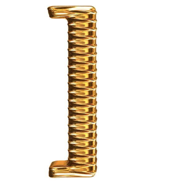 Трехмерный Золотой Горизонтальный Символ — стоковый вектор