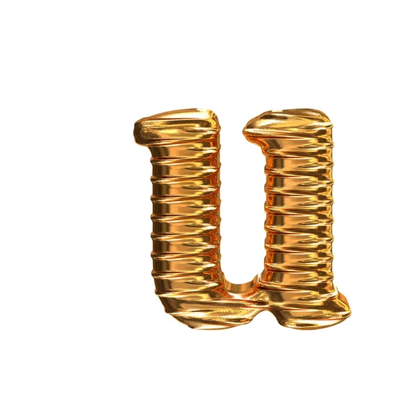 水平流的3D金字母U — 图库矢量图片