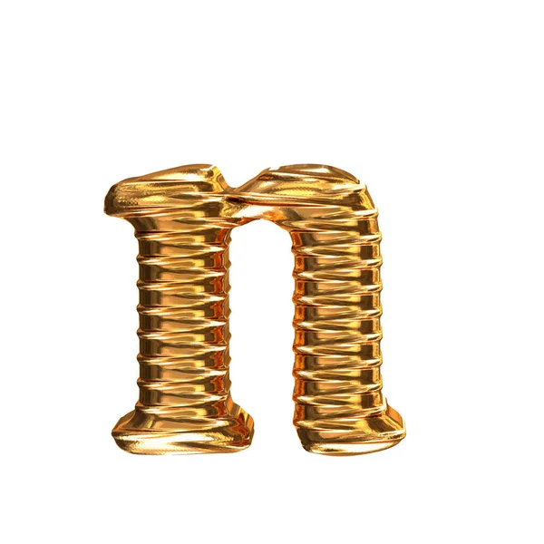 Fluted Gold Horizontally Letter — Stock Vector