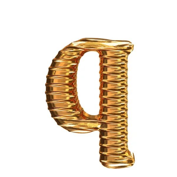 Fluted Ouro Horizontalmente Letra — Vetor de Stock