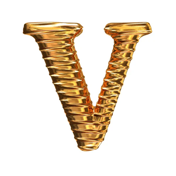 Fluted Ouro Horizontalmente Letra — Vetor de Stock