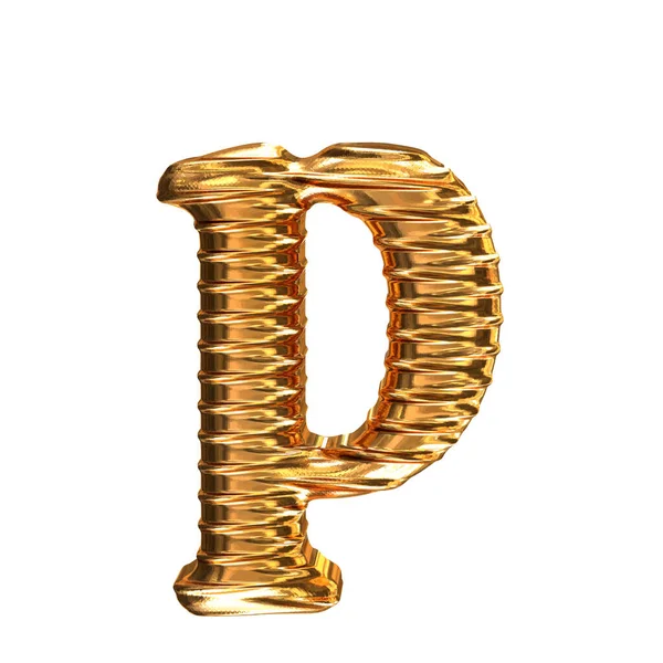 Geriffeltes Gold Horizontal Buchstabe — Stockvektor