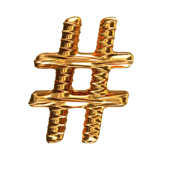 Horizontal Geriffeltes Gold Symbol — Stockvektor