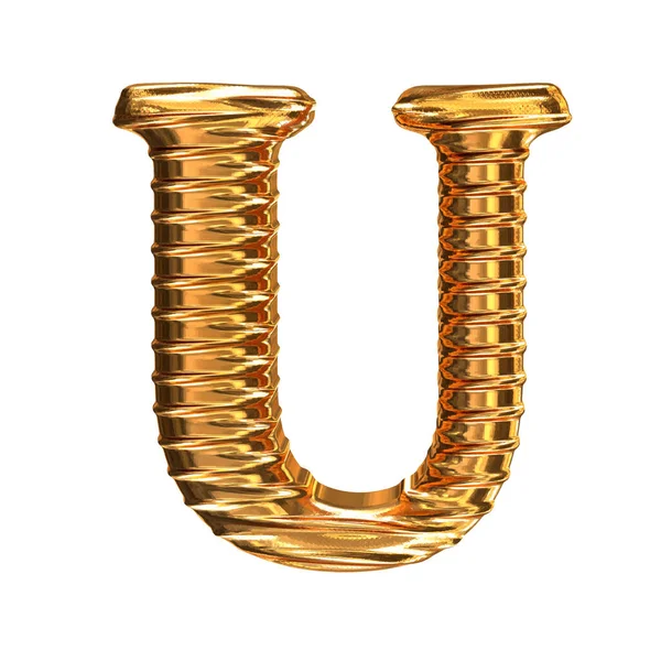 Geriffeltes Gold Horizontal Buchstabe — Stockvektor