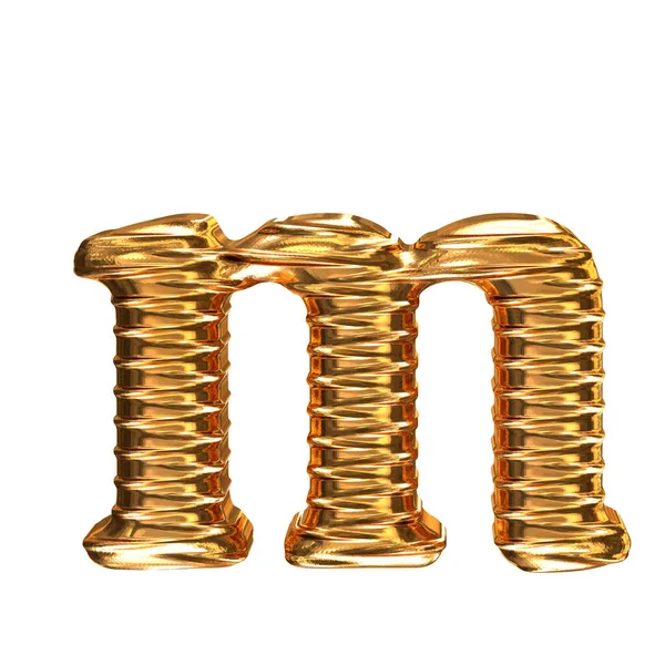 流淌的3D金水平字母M — 图库矢量图片