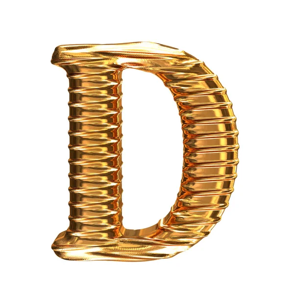 Geriffelt Gold Horizontal Buchstabe — Stockvektor