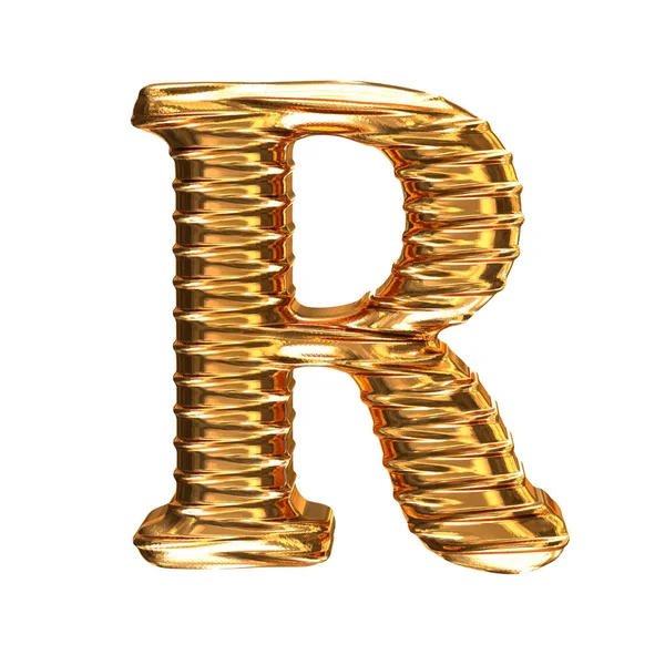 Geriffelt Gold Horizontal Buchstabe — Stockvektor