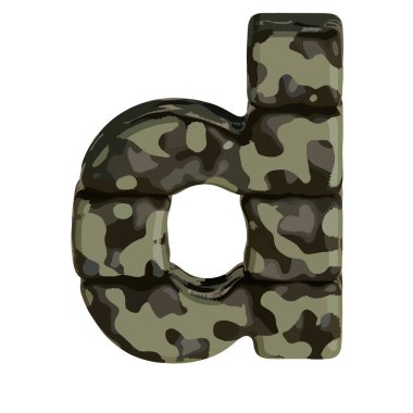 Kahverengi kamuflajlı Sembol 3D. D harfi