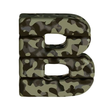 Kahverengi kamuflajlı Sembol 3D. b harfi