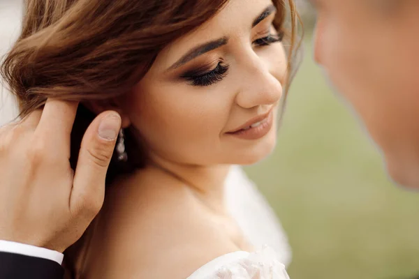 Retrato Del Día Boda Toque Romántico Suave Concepto Amor Matrimonio — Foto de Stock