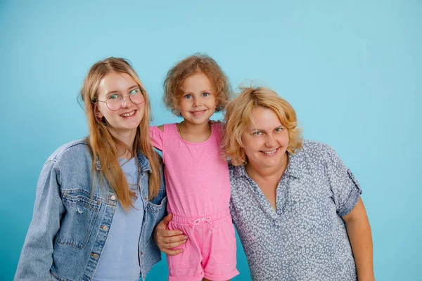 Smiling Laughing Emotional Cheerful Multigenerational Family Mother Girl Teenage Girl — Stok fotoğraf