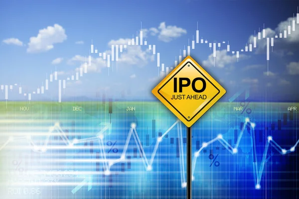 Initial Public Offering Launch Ipo Start Business Dashboard Background — Stock Photo, Image