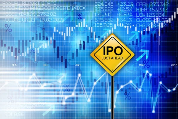 Initial Public Offering Launch Ipo Start Business Dashboard Background — Stock Photo, Image