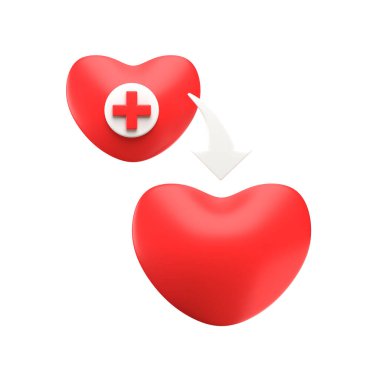 Beyaz 3d Resimde Kalp Aktarımı