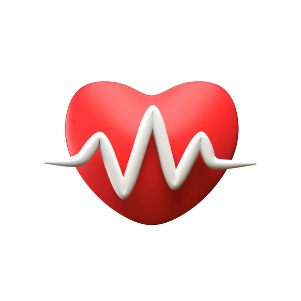 Frequenza Cardiaca Bianco Illustrazione — Foto Stock