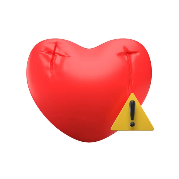Allarme Malattie Cardiache Bianco Illustrazione — Foto Stock