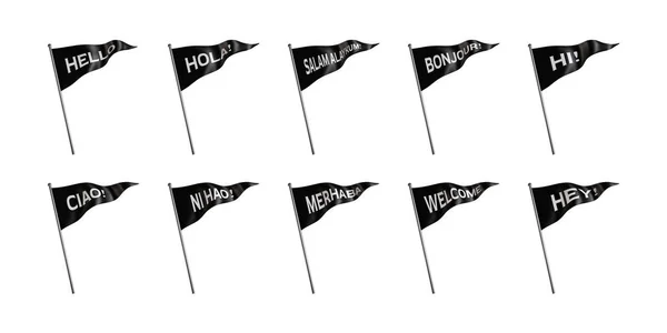 Набор Флагов Иллюстрацией Цитаты Рендеринг — стоковое фото