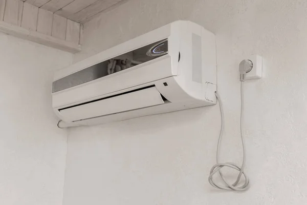 Airconditioning Hangt Binnen Aan Muur Van Het Huis Modern Systeem — Stockfoto