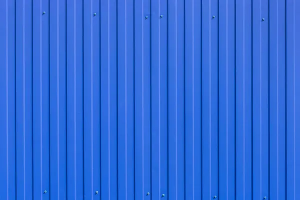 Blacha Niebieska Płyty Metalowe Żelazny Ogrodzenie Tekstury Tła — Zdjęcie stockowe