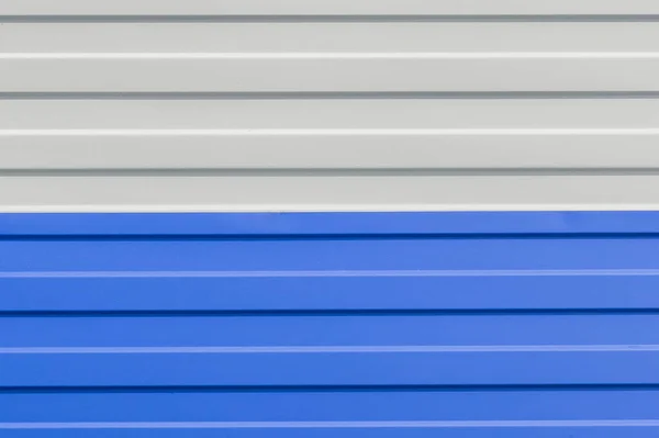 Blauw Wit Geschilderde Plaat Metalen Platen Iron Fence Textuur Achtergrond — Stockfoto