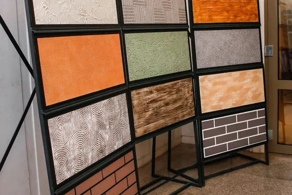 Samples of modern facade materials for the design and decoration of the interior and exterior of the house.